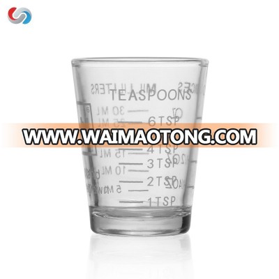 50ml Measuring shot glass with Scale/ Scale mini shot glass/bar scale shot glass