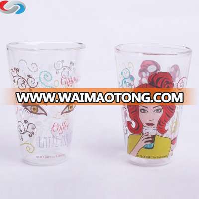 Unique Hand Painting Double Wall Borosilicate Drinkware Glass